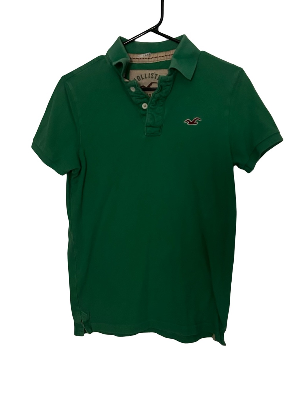 Hollister Men's Emerald Green Polo with Signature Logo